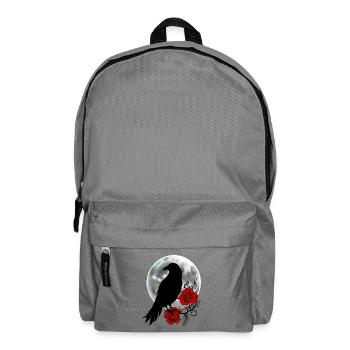 Black Raven Red Roses Full Moon - Backpack - elephant grey - Front