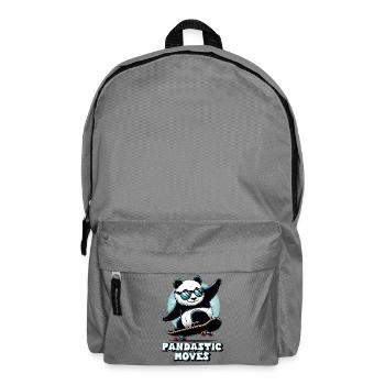 Cool panda with sunglasses on skateboard - Backpack - elephant grey - Front