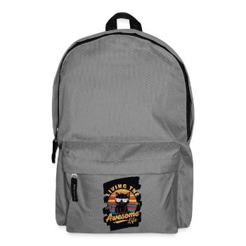 Coole Katze mit Sonnenstrahlen und Sonnenbrille - Rucksack - Mittelgrau - Vorne
