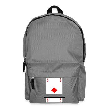 Spielkarten-Ass aus Karo mit Bannerplatz - Rucksack - Mittelgrau - Vorne