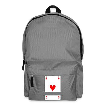 Spielkarte Herz Ass mit Banner Platz - Rucksack - Mittelgrau - Vorne