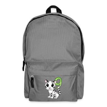 9ème anniversaire motif tigre - 9 ans - Sac à dos - gris éléphant - Devant