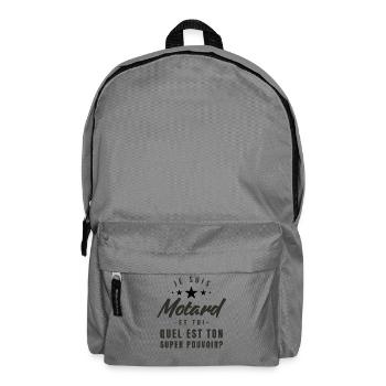 I'm a biker and you, what's your superpower? - Backpack - elephant grey - Front