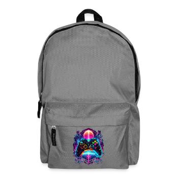 Manette de jeu rétro Cyberpunk vibrante - Sac à dos - gris éléphant - Devant
