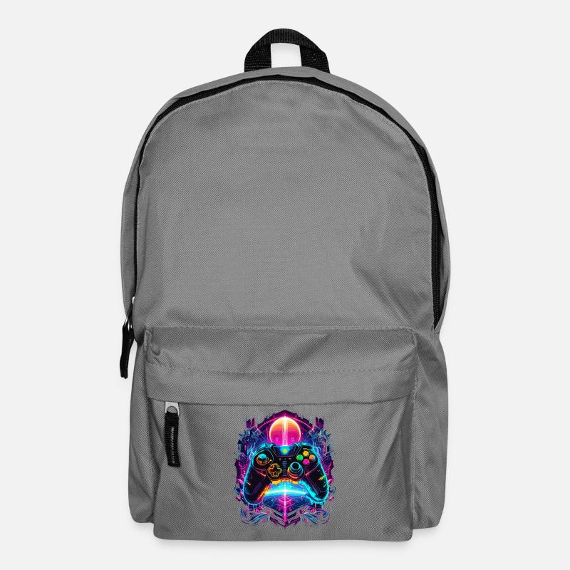 Vibrant Cyberpunk Retro Gaming Controller - Rucksack - Mittelgrau