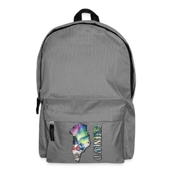 Aquarell Landkarte Grönland - Rucksack - Mittelgrau - Vorne