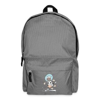 Funny cow as an astronaut in space - Backpack - elephant grey - Front