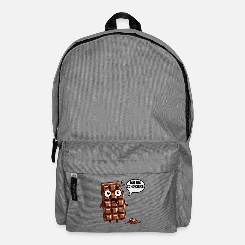 Ich Bin Schokiert Lustige Deutsche Schokolade - Rucksack - Mittelgrau