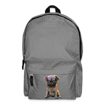 Pug Beige Dogs Love Carlin Little Cute Pug - Backpack - elephant grey - Front