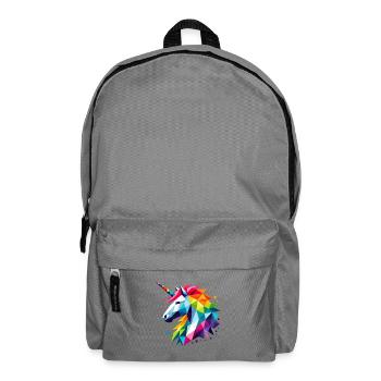 Geometrisches Polygon Einhorn Regenbogen Fantasy Kunst - Rucksack - Mittelgrau - Vorne
