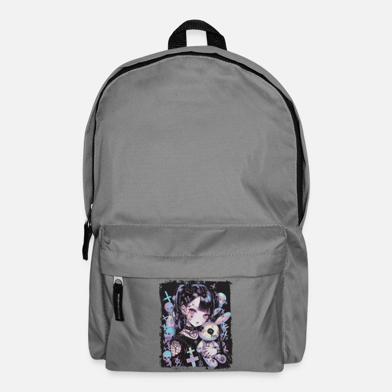 Anime Mädchen Goth Bunny Puppe Gothic Geschenk - Rucksack - Mittelgrau