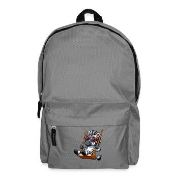 Cooles Zebra auf Schaukel mit Sonnenbrille - Rucksack - Mittelgrau - Vorne