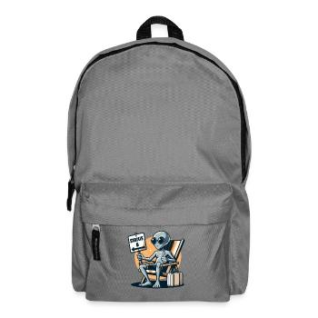 Alien "Sirius B" Hitchhiker's Guide Cartoon Illustration - Backpack - elephant grey - Front