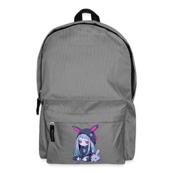 Cute Kawaii Anime Girl Goth Bunny Grunge Gothic - Rucksack - Mittelgrau - Vorne