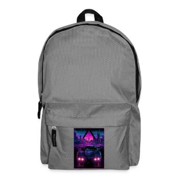 80s 90s Synthwave Car City Retro Vaporwave - Backpack - elephant grey - Front