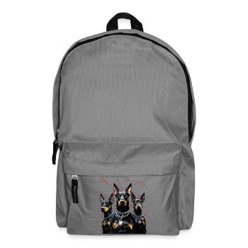 Dreifache Dobermann Geometrie - Rucksack - Mittelgrau - Vorne