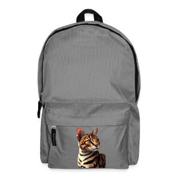 Bengal Katze Leopard Cat Leopardette Bengal Katzen - Rucksack - Mittelgrau - Vorne