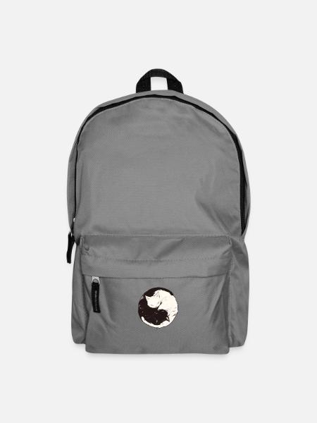 Yin et Yang bouddhisme graphique chats chat support - Sac à dos - gris éléphant