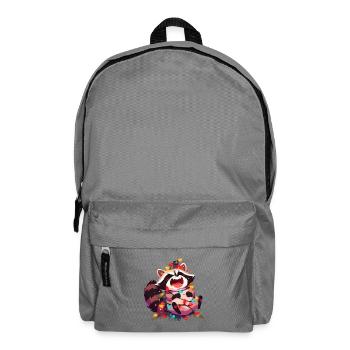 Drôle de raton laveur Noël guirlandes lumineuses - Sac à dos - gris éléphant - Devant