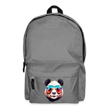 Cool Panda Bear Head with Sunglasses - Backpack - elephant grey - Front