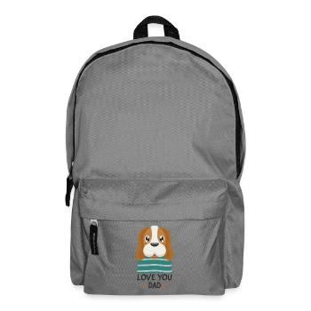 Hund - Hab dich lieb Papa - Rucksack - Mittelgrau - Vorne