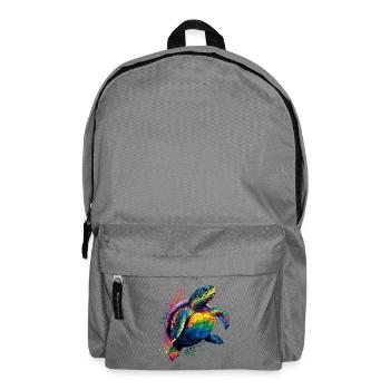 Schildkröte Bunt Popart Reptil Süße Schildkröten - Rucksack - Mittelgrau - Vorne