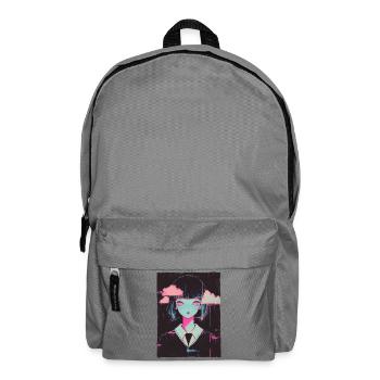 Anime Girl Vaporwave Pastel Goth Cybergoth Graphics - Backpack - elephant grey - Front