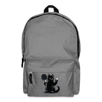 Table Tennis Cat Ping-Pong Black Cat Dad Outfit - Backpack - elephant grey - Front