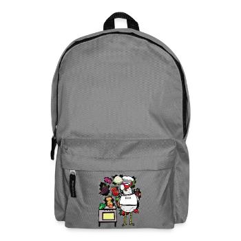 drôle poulet hôte légumes cuisinier cuisinier amusant - Sac à dos - gris éléphant - Devant