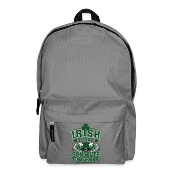 Lustige Irische Trinken St. Patrick's Day Party Kunst - Rucksack - Mittelgrau - Vorne