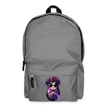 Russe Fille Matriochka Moscou avec des lunettes de soleil - Sac à dos - gris éléphant - Devant