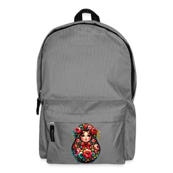 Russian Girl Matryoshka Moscow with Sunglasses - Backpack - elephant grey - Front