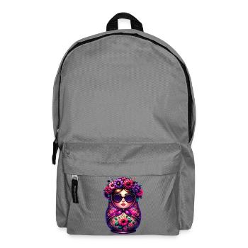 Russian Girl Matryoshka Moscow with Sunglasses - Backpack - elephant grey - Front