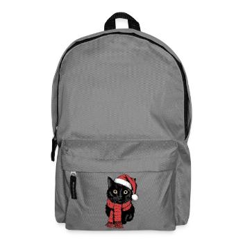 Black Cat Santa Hat Bombay Cat - Backpack - elephant grey - Front