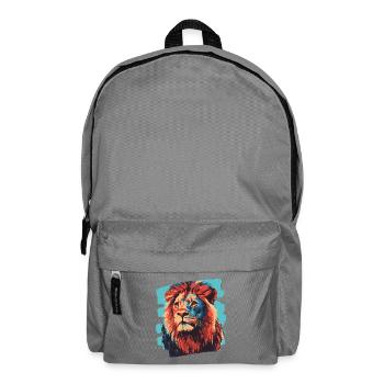 Löwe Retro - Rucksack - Mittelgrau - Vorne
