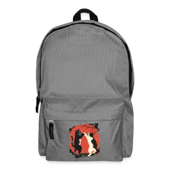 Japanese Cats Fight - Backpack - elephant grey - Front