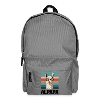 Papa Alpaga Papa Drôle Lama Cadeau de Fête des Pères - Sac à dos - gris éléphant - Devant