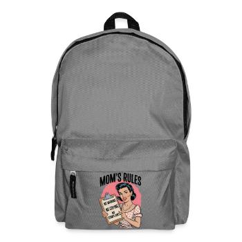Chemise Mom’s Rules | Design rétro amusant - Sac à dos - gris éléphant - Devant