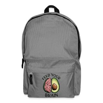 Füttern Sie Ihr Gehirn Avocado Illustration - Rucksack - Mittelgrau - Vorne