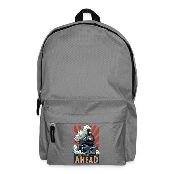 Voll Dampf Voran Lokomotiv Poster - Rucksack - Mittelgrau - Vorne