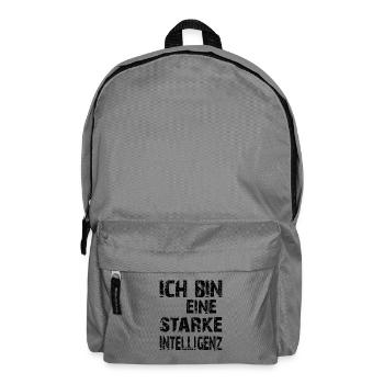 KI Spruch Ich bin eine starke Intelligenz - Rucksack - Mittelgrau - Vorne