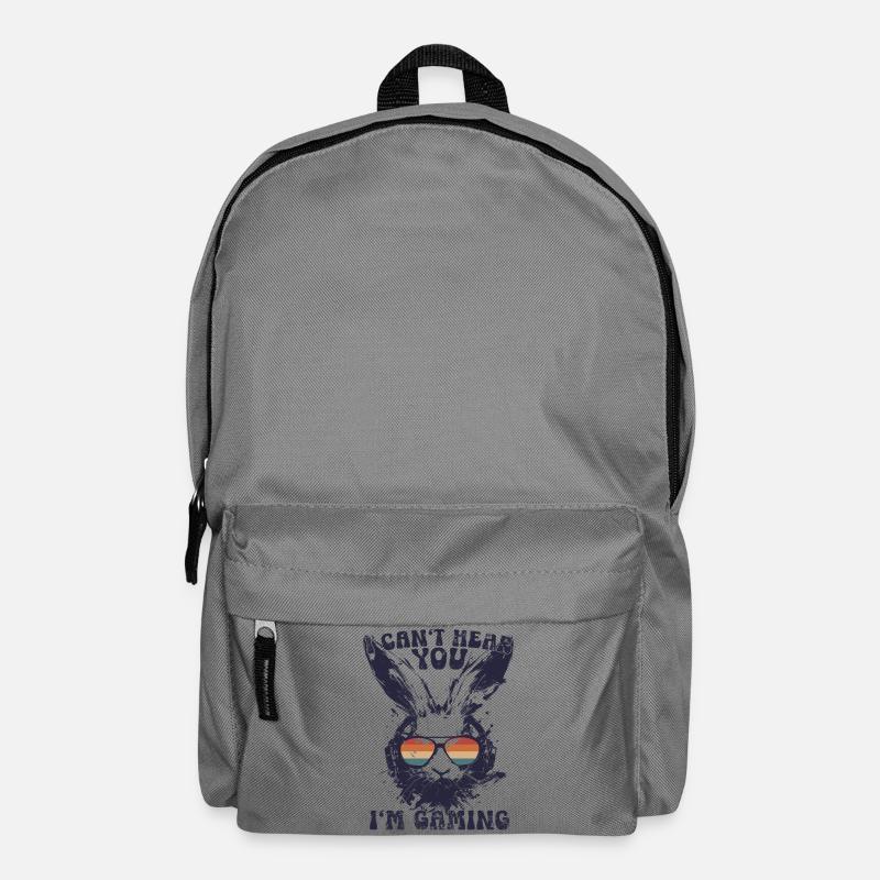 Je ne t’entends pas Je joue Cadeau de lapin rétro - Sac à dos - gris éléphant