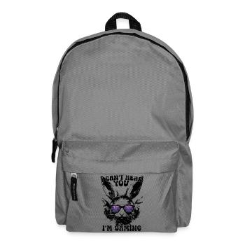 I Can't Hear You I'm Gaming Gamer Bunny Gift - Backpack - elephant grey - Front