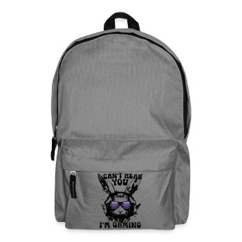 I Can't Hear You I'm Gaming Retro Bunny Synthwave - Backpack - elephant grey - Front