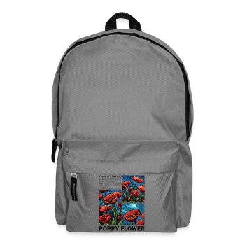 Poppy Nature Flower Botany Aesthetics Gift - Backpack - elephant grey - Front