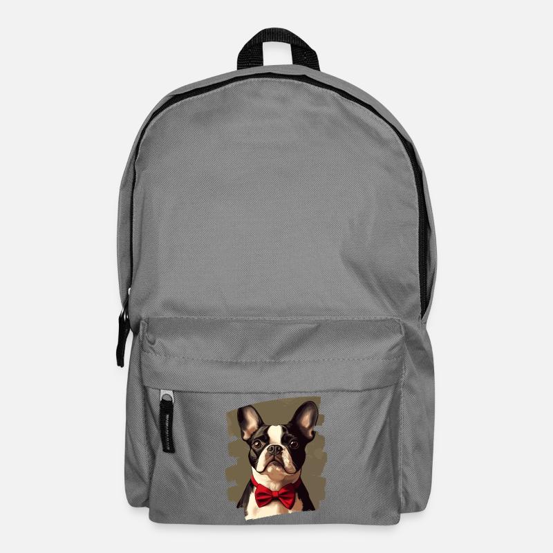 Boston Terrier - Rucksack - Mittelgrau