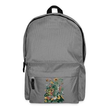 Wildflower Meadow - Vibrant Botanical Nature Art - Backpack - elephant grey - Front