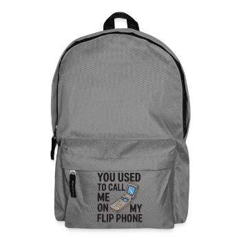 Klapphandy Nostalgie-T-Shirt - Rucksack - Mittelgrau - Vorne