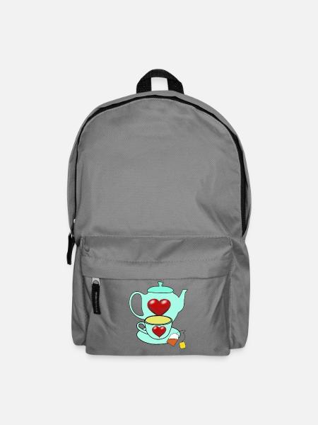 Frühstück Teekanne Tee Tasse Morgens - Rucksack - Mittelgrau