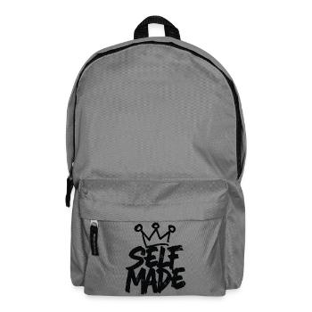 Self Made - Handschriftliches Motivationsdesign - Rucksack - Mittelgrau - Vorne